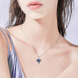Sterling Silver Cubic Zirconia Shark Tooth Pendant Necklace