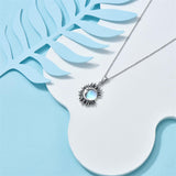 Sun and Moon Necklace for Women 925 Sterling Silver Moonstone Pendant Jewelry for Birthday Christmas