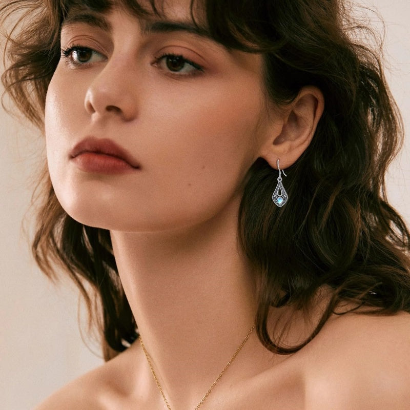 Sterling Silver Moonstone Filigree Bee Dragonfly Hummingbird Butterfly Dangle Earrings for Women Christmas Gift