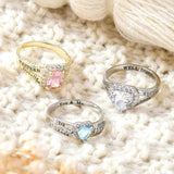 Copper Sterling Silver Personalized Birthstone High School College Class Ring Graduation Memorial Rings Gifts for Her