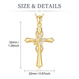 14K Gold Plated Cross Pendant Necklace Faith Jewelry Gift for Women