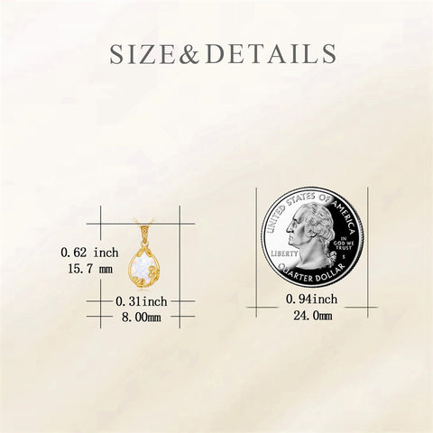 10K 14K 18K Yellow Gold Moonstone Opal Black Onyx Filigree Pendant Necklace