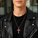 14K Gold Plated Wooden Cross Necklace Jewelry Gift for Him