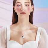 Sterling Silver Mustard Seed Black Cat Hummingbird Cross and Mountain Mountain Turquoise Sun and Moon Pendant Necklace