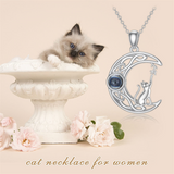 Cat Necklace Sterling Silver Personalized 100 Cat Neckalce Jewelry Cat Gift for Women Girls and Cat Lovers