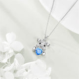 Sterling Silver Birthstone Schnauzer Pendant  Necklace