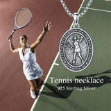 Sterling Silver Baseball Soccer Hockey Football Basketball Taekwondo Tennis Golf Runner Pendant Necklace