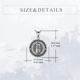 Religious Protector Necklace Sterling Silver Patron Saint Pendant Jewelry Gifts for Women Men