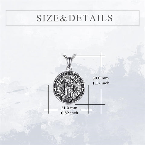 Sterling Silver Saint Gabriel,Saint Jude,Saint Benedict,Saint Patrick ,Saint Peregrine Pendant Necklace