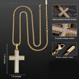 14K Gold Plated Cubic Zirconia Cross Necklace