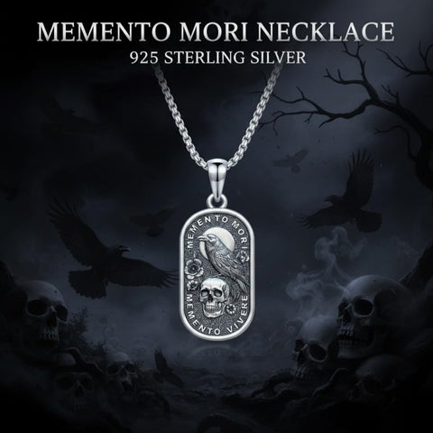 Sterling Silver Memento Mori Tree of Life Anubis Pendant Viking Amulet   Protection Pendant Necklace Halloween Gift