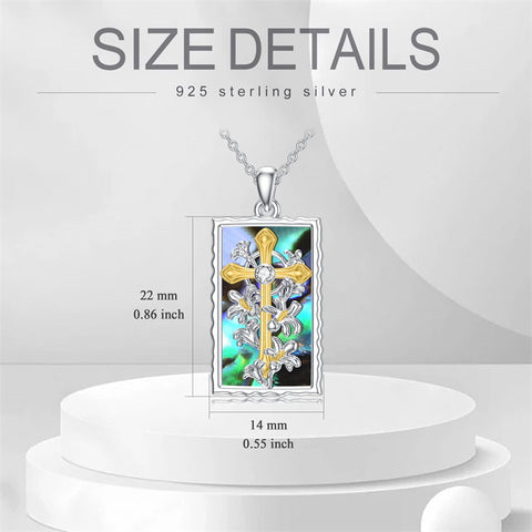 Sterling Silver Lion Semicolon Rose Sunflower Cross Pendant Religious Necklace