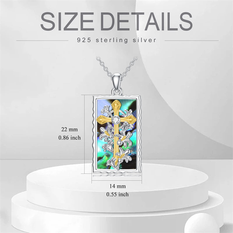 Sterling Silver Lion Semicolon Rose Sunflower Cross Pendant Religious Necklace