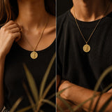 Patron Saint Medal Gold Plated Catholic Pendant Christian Religious Necklace Amulet Jewelry