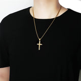 Philippians 4:13 Cross Necklace for Men Strength Bible Verse I CAN DO ALL THINGS Pendant Stainless Steel Chain Meaningful Jewelry Gift for Boy