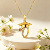 Initial  Graduation 14K Gold Plated Inspiring Grad Pendant Necklace Graduations Jewelry Gifts