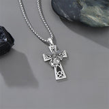 Sterling Silver Marines Cross Pendant Necklace for Men