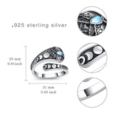 Sterling Silver Adjustable Dragon Moth Octopus Shark Stingray Sea Turtle Spoon Ring