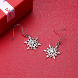 925 Sterling Silver Snowflake Drop Earrings for Women High Polished Silver Dangle Drop Earrings  Dangle Jewelry Snowflake Earrings for Women