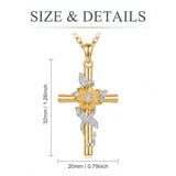 14K Gold Plated Cross Pendant Necklace Faith Jewelry Gift for Women