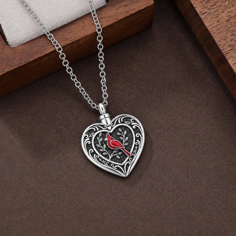 Sterling Silver Cross Hummingbird Cardinal  Rose Sunflower Urn  Necklace for Ashes Cremation Jewelry