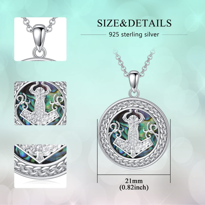 Sterling Silver Peace Sign Coexist Peace Symbol Pirate Tree of Life Thor's Hammer Wolf Raven Viking Series Necklace
