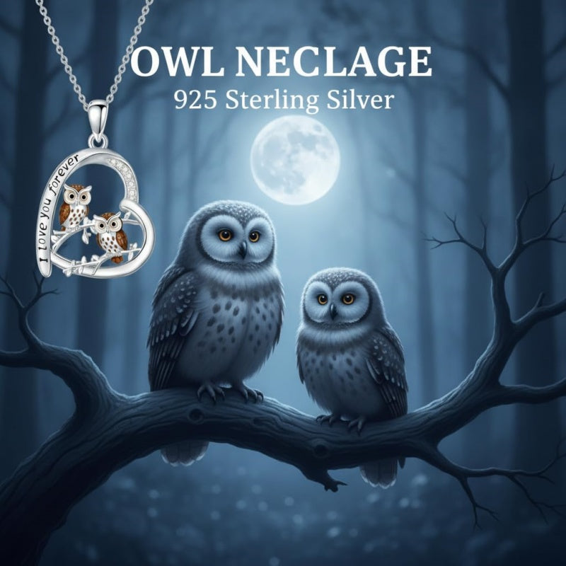 Sterling Silver Mother Daughter Squirrel Monkey Butterfly Bee Owl Necklace Engraved I Love You Forever