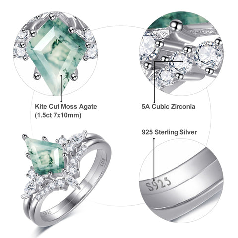 Sterling Silver Kite Cut Gemstone Engagement Wedding Promise Ring Gift For Valentine's Day