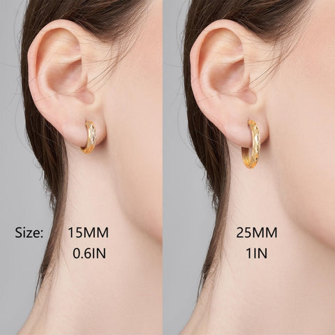 14K Gold Plated Classic Huggie Earrings for Women