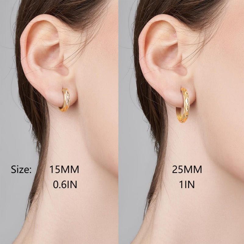14K Gold Plated Classic Huggie Earrings for Women
