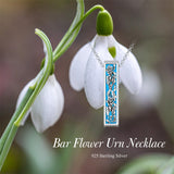 Sterling Silver Flower Urn Necklace for Ashes for Women