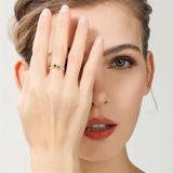 10K 14K 18K Gold Personalized 2 Birthstones Engraved Ring Mother's Day Gift