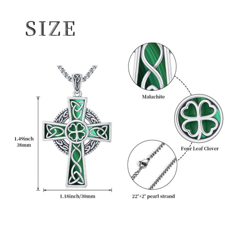 14K Gold Plated Celtic Vikin Cross Pendant Necklace Irish Jewelry Religious Protective Gift