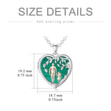 Sterling Silver Personalized Photo Abalone Shell Turquoise Malachite Father Daughter Pendant Necklace
