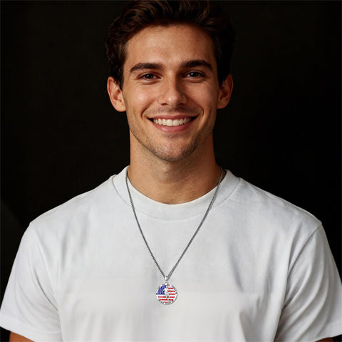 Sterling Silver American Flag Baseball  Basketball Boxing Football Golf Sports Pendant Necklace