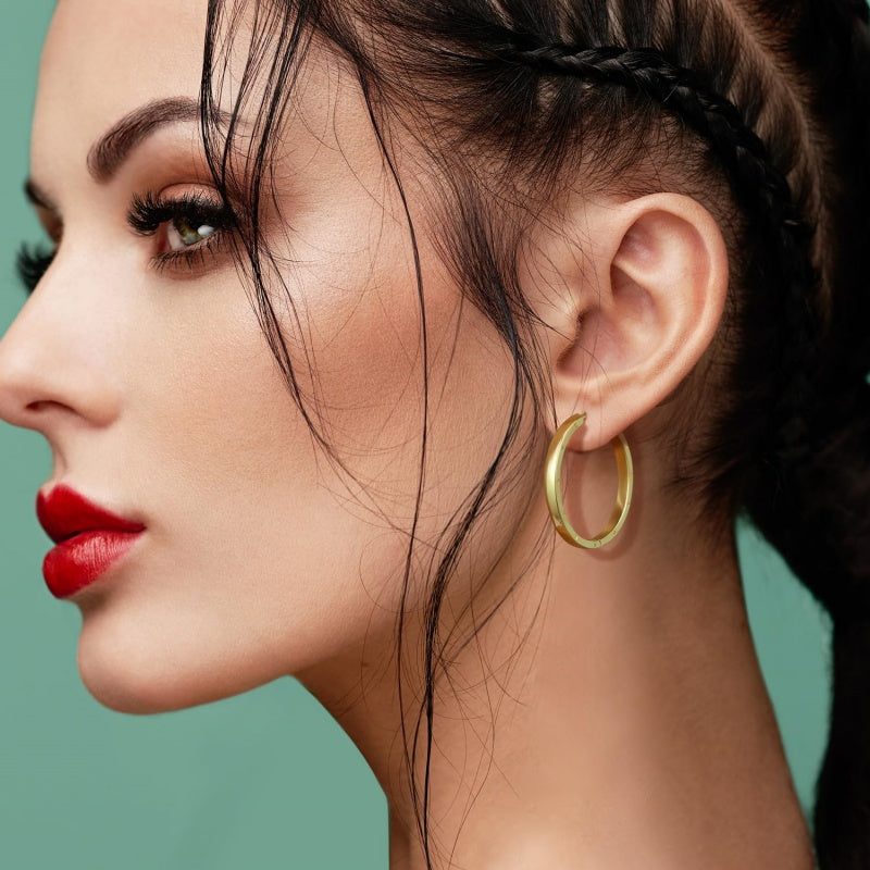 14K Gold Plated  Hoop Earrings for Women