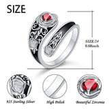 Sterling Silver Cubic Zirconia Rose Adjustable Spoon Ring