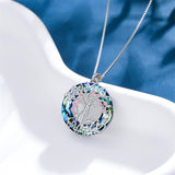 Sterling Silver Crystal Tree of Life Family Pendant Necklace for 1 to 5 Children