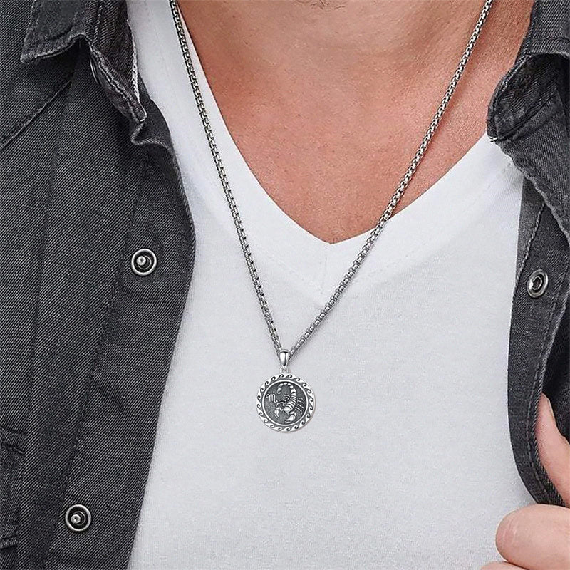 Sterling Silver 12 Zodiac Astrology Horoscope Pendant Necklace