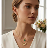 14K Gold Birthstone Birth Flower  Pendant Necklace Birthday Jewelry Gifts for Women