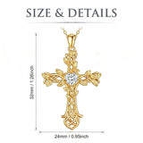 14K Gold Plated Cross Necklace for Women