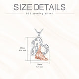 Sterling Silver Father Mother Pendant Necklace
