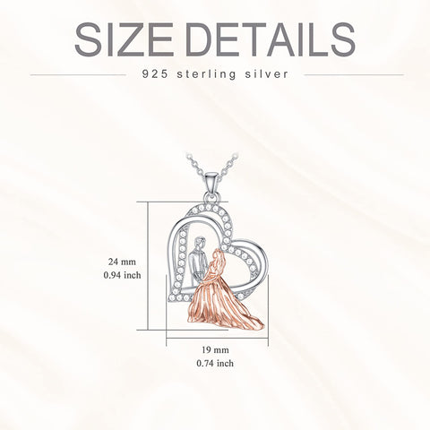 Sterling Silver Father Mother Pendant Necklace