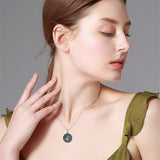 Sterling Silver Sunflower Medusa Triple Moon Goddess Amulet Pendant Necklace