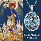 925 Sterling Silver Patron Saint Medals Saint Christopher Amulet Saint Michael Necklace Protection Jewelry for Men