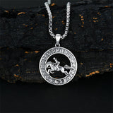 Sterling Silver Horse Viking Protection Pendant Necklace