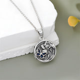 Sterling Silver Butterfly Photo Locket Necklace