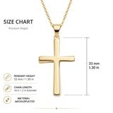 Minimalist Cross Pendant Necklace 14K Gold Plated for Women Faith Jewelry Religious Gifts