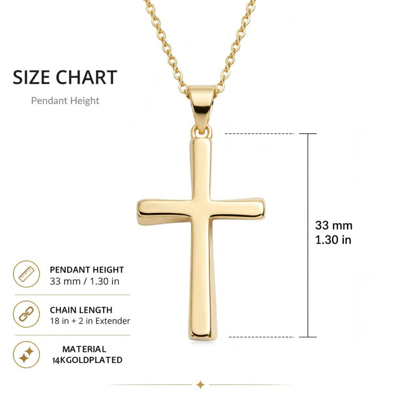 Minimalist Cross Pendant Necklace 14K Gold Plated for Women Faith Jewelry Religious Gifts