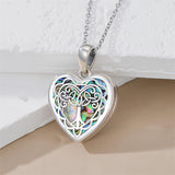 Sterling Silver Abalone Shell Tree of Life Photo Locket Necklace
